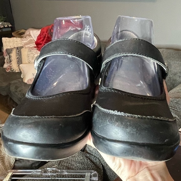 Alegria Maya Nappa Black Stretch and Leather Mary Jane Non Skid Clogs Size 8 - Picture 14 of 15